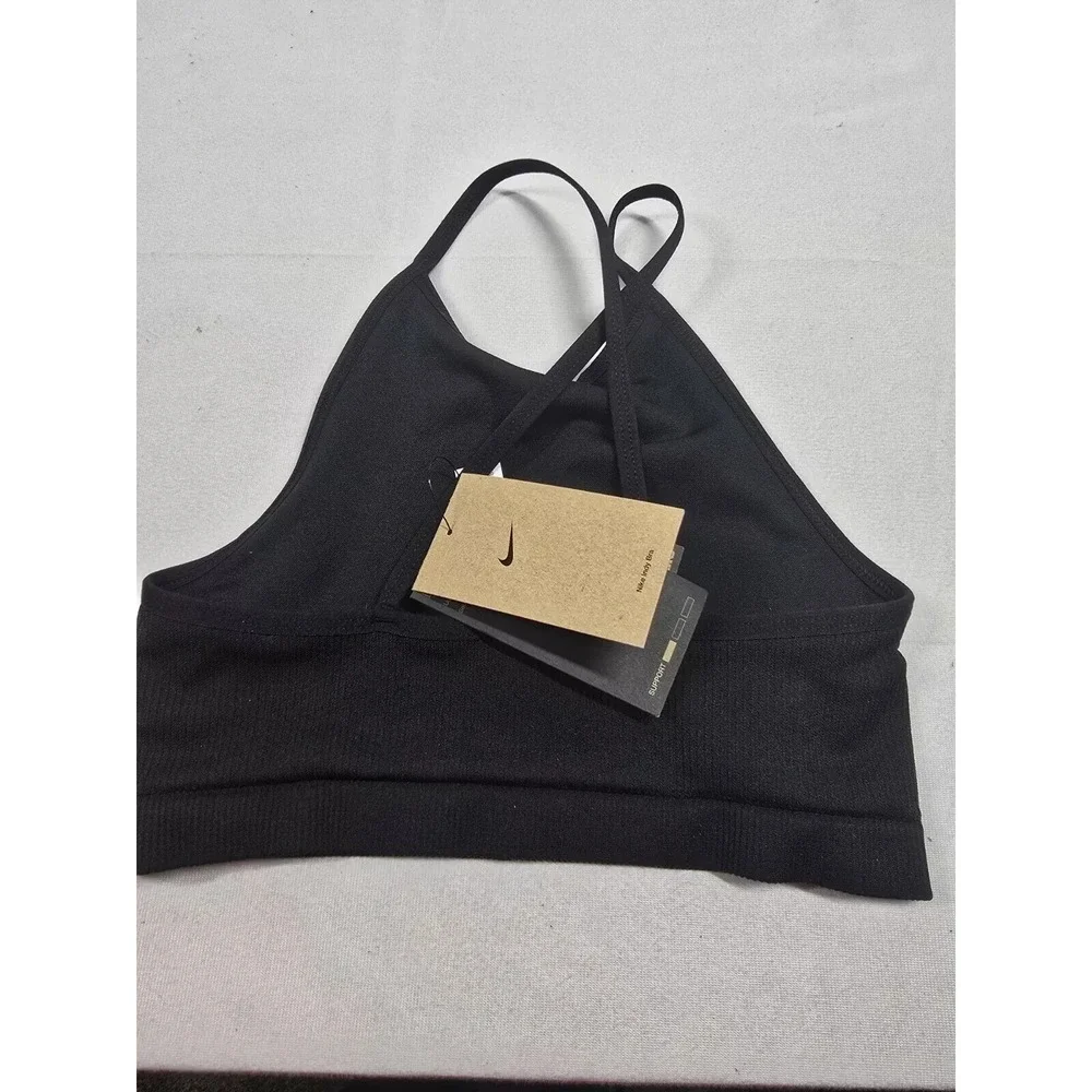 Nike Indy Seamless Ribbed Light Support Non Padded Sports Bra Black SZ XS DV9966